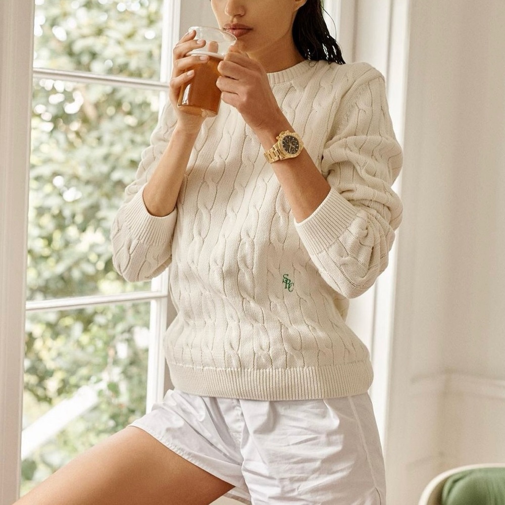 sporty & Rich Cable Knit Sweater